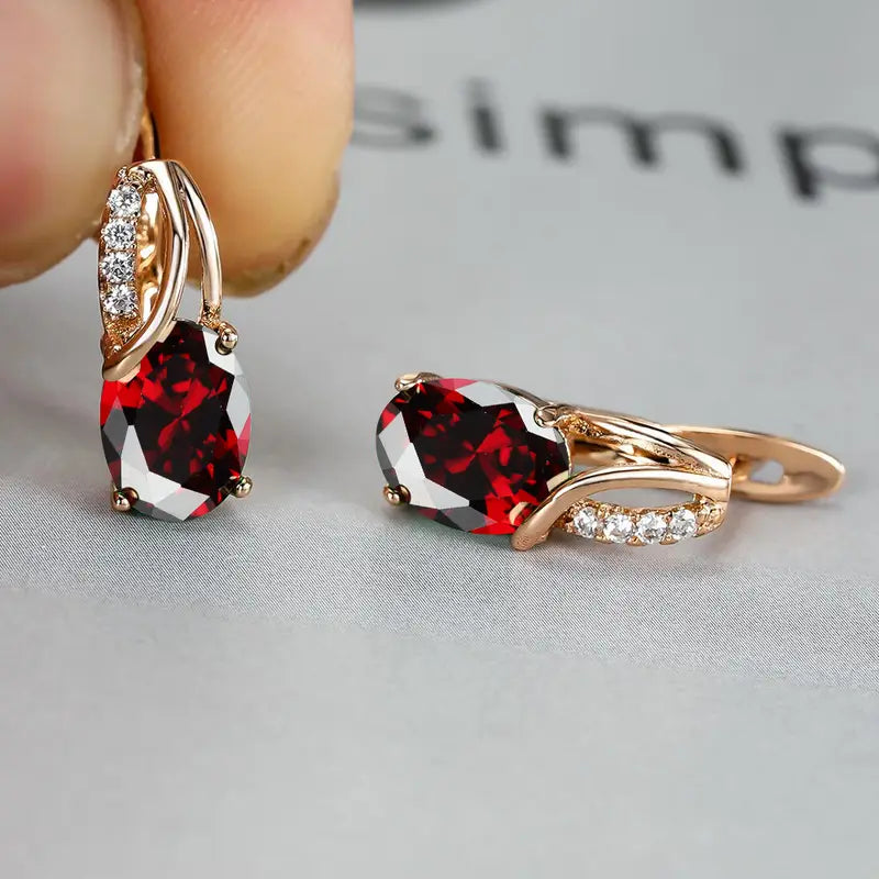 Veressa Ruberine Gold Earrings