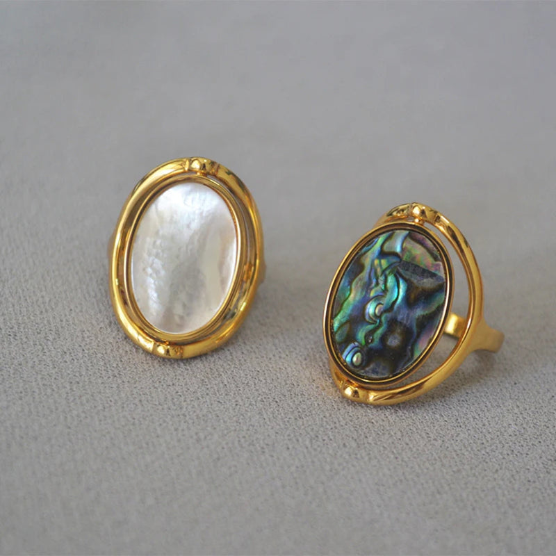 Gold Inlaid Stone Ring