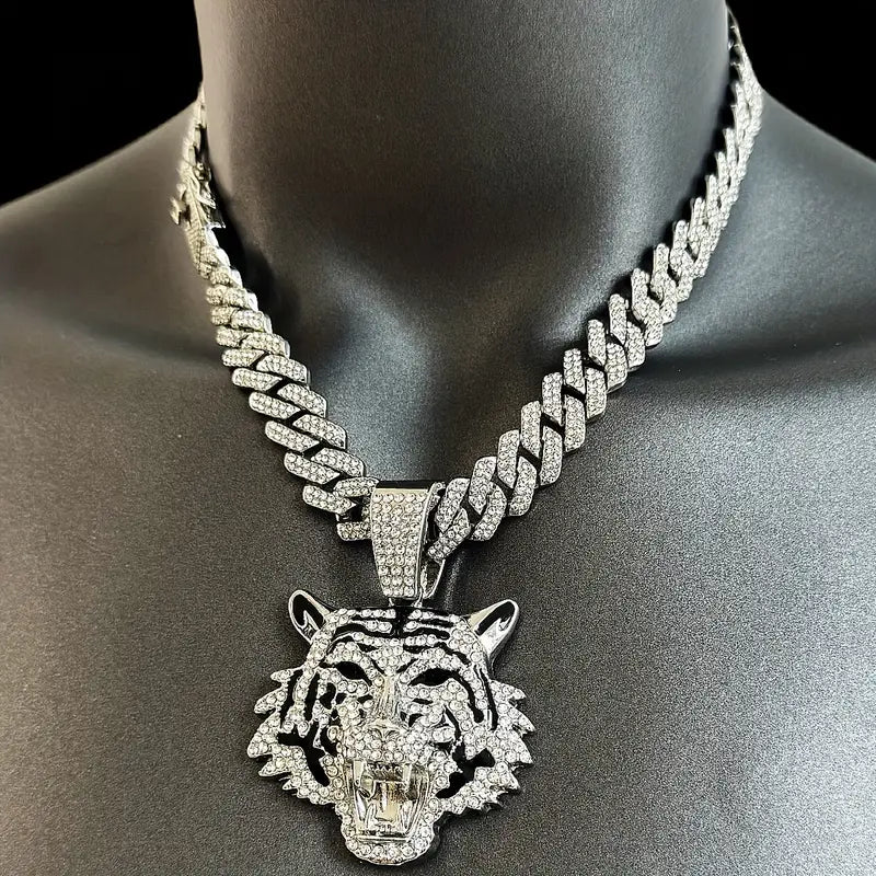 ’s Gold Plated Tiger Pendant Necklace