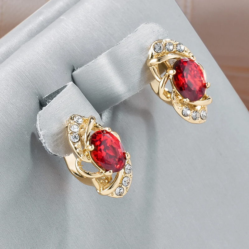 Crystal Gold Earrings