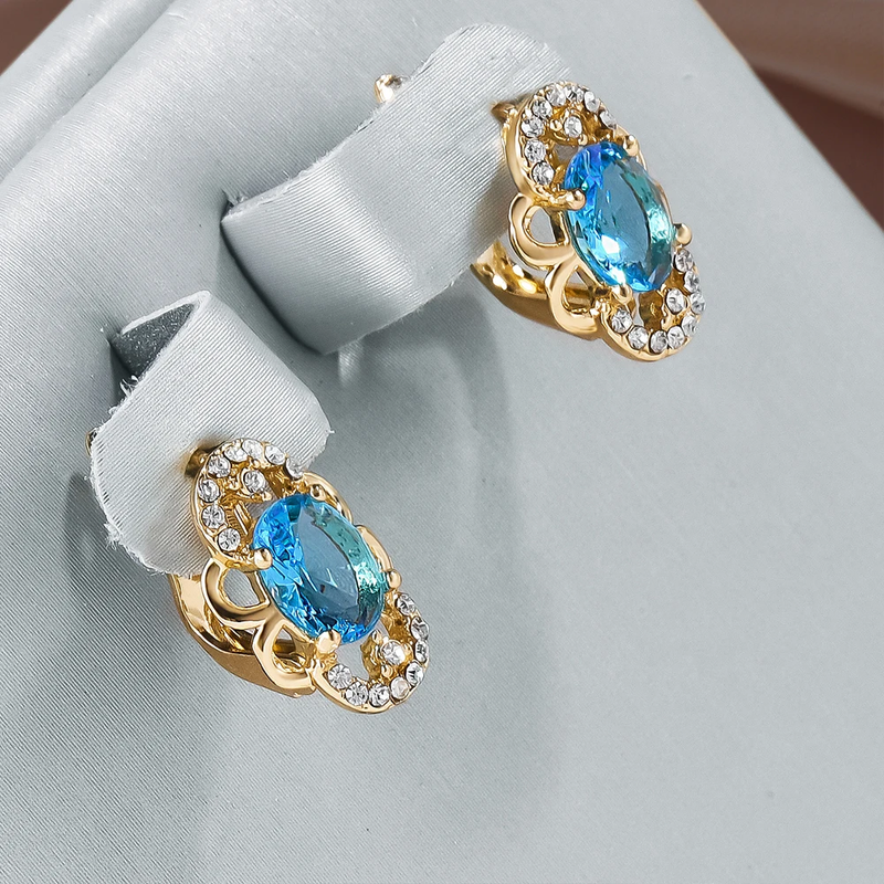 Crystal Gold Earrings