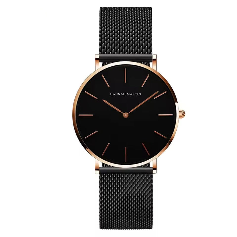 Luxurious Rose Gold Quartz Timepiece Alongside Bracelet