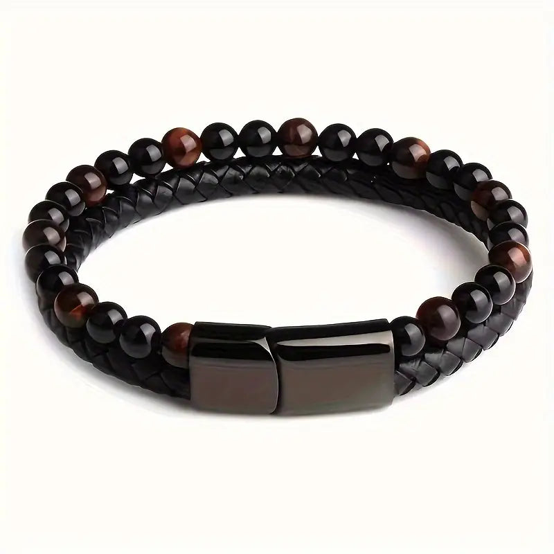 Luxurious Twofold Layer Faux Leather Bracelet