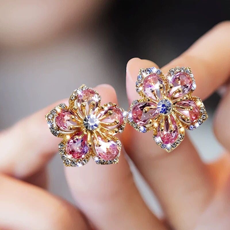 Silver Multicolored Zirconia Earrings