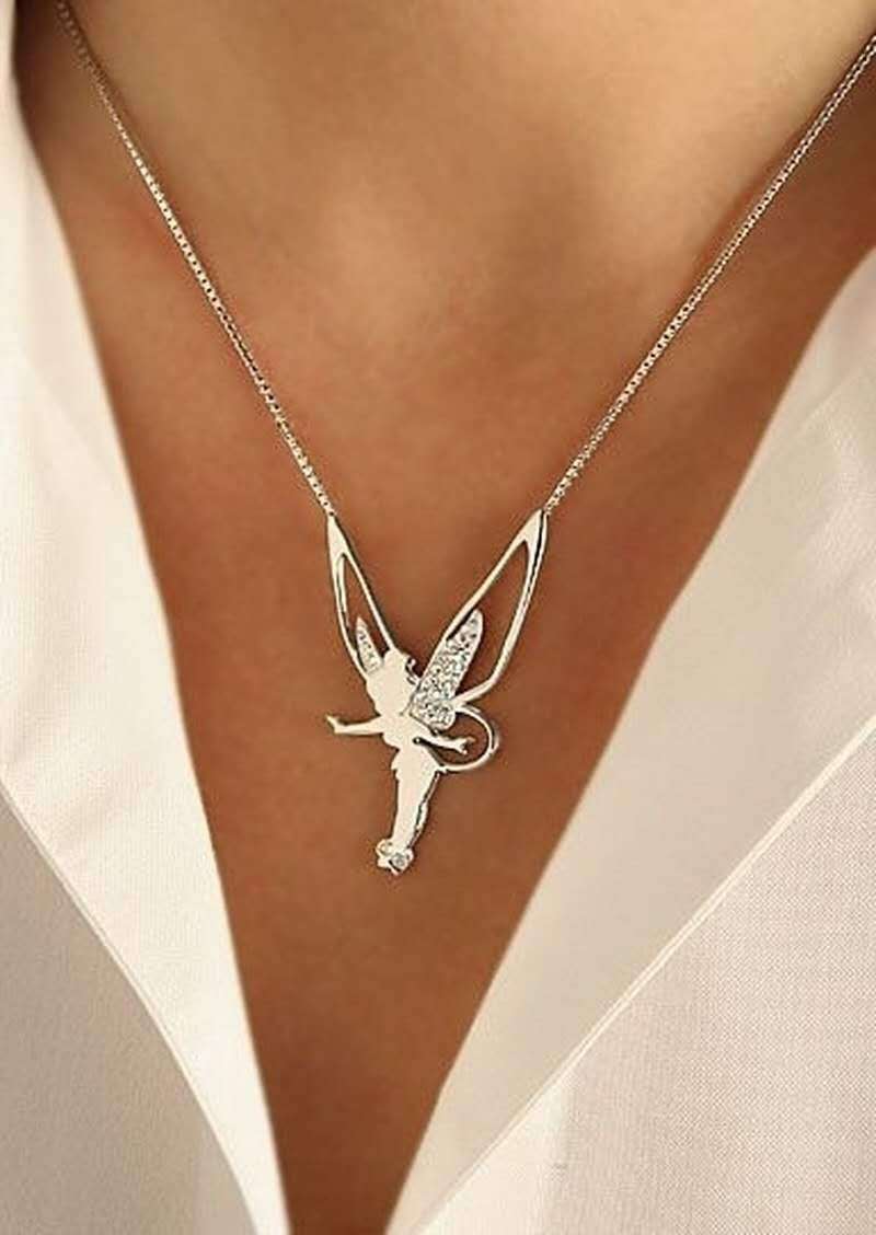 Luxe Two-tone Fairy Pendant Necklace