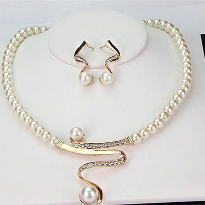 Pearl Jewelry Set – Necklace & Earrings