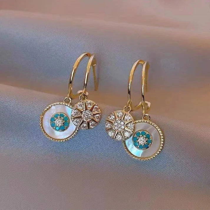 Gold Kaleidoscope Earrings Attractive