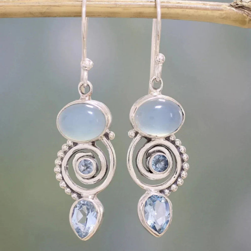 Luxe Moonstone Silver Earrings