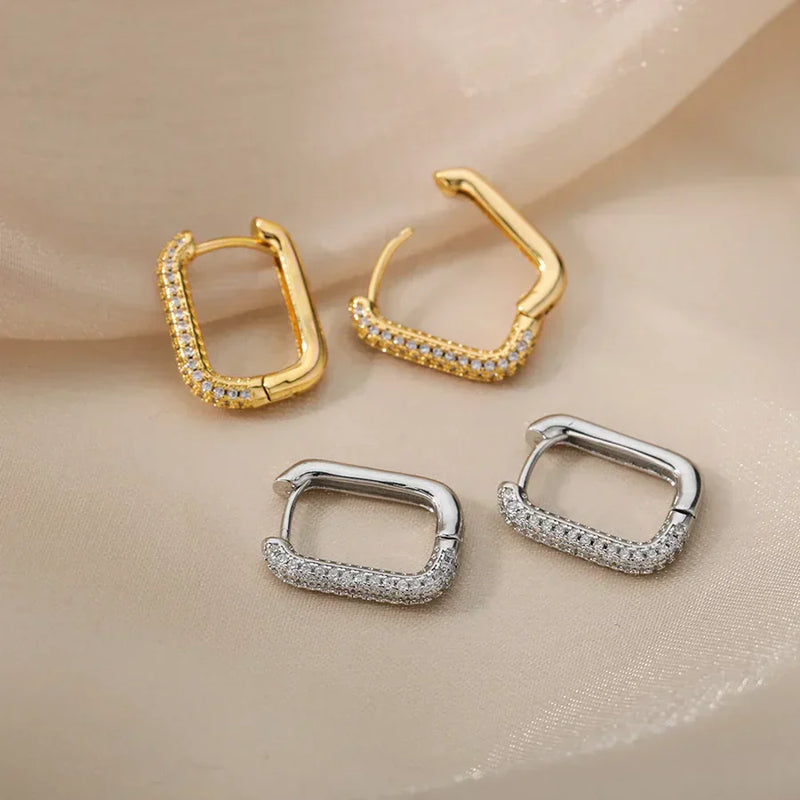 Valerie | Square and Circular Earrings