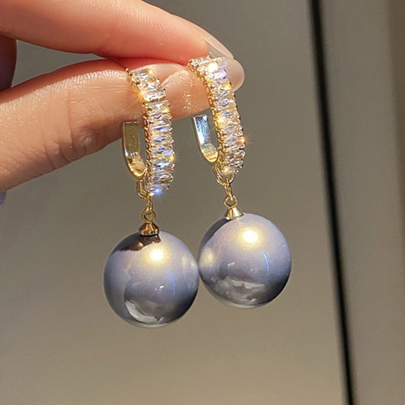 Pearl and Zirconia Earrings