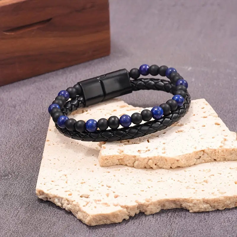 Luxurious Twofold Layer Faux Leather Bracelet