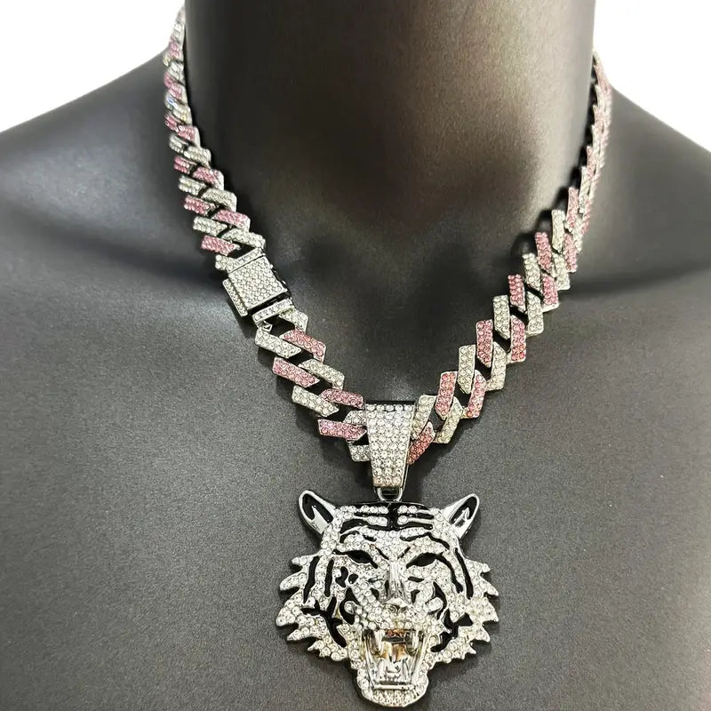 ’s Gold Plated Tiger Pendant Necklace