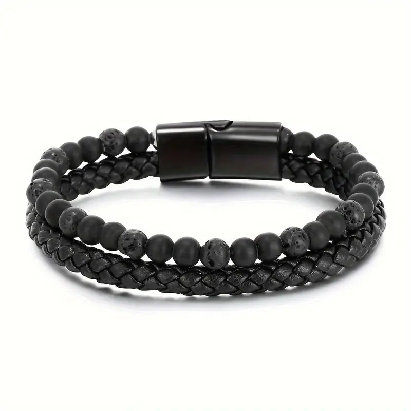 Luxurious Twofold Layer Faux Leather Bracelet
