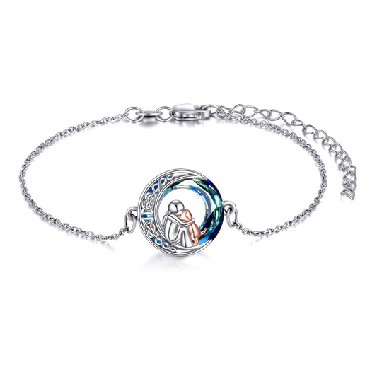 Sterling Silver Adjustable Dog Charm Bracelet