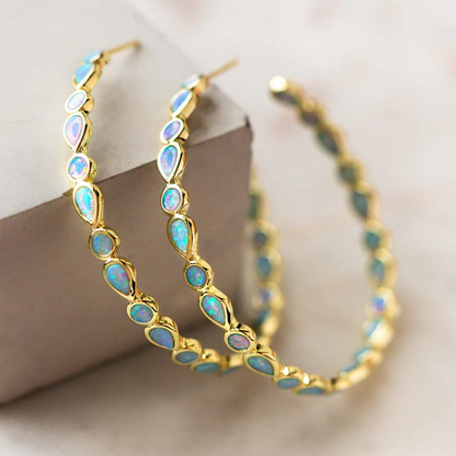 Golden Circle Opal Earrings