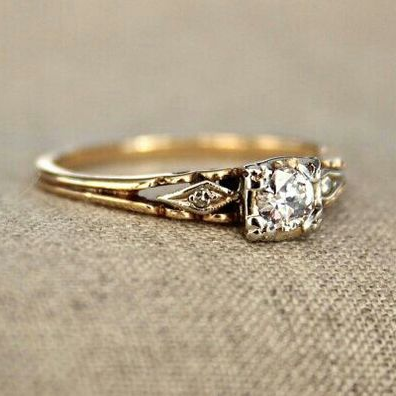 Zirconia Fine Gold Ring