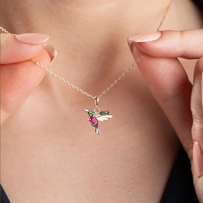 Humming Bird Red Necklace